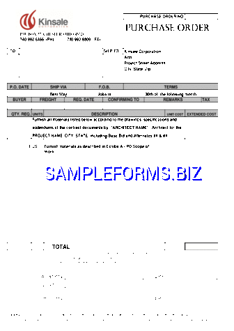 Purchase Order Template 1 pdf free
